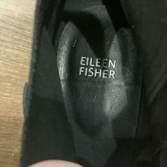 EILEEN FISHER Black Oiled Leather Ankle Boots - sz 9.5 - Picture 9 of 15